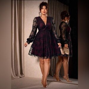 EUC Shein Curve Black Lace Dress Size 3X